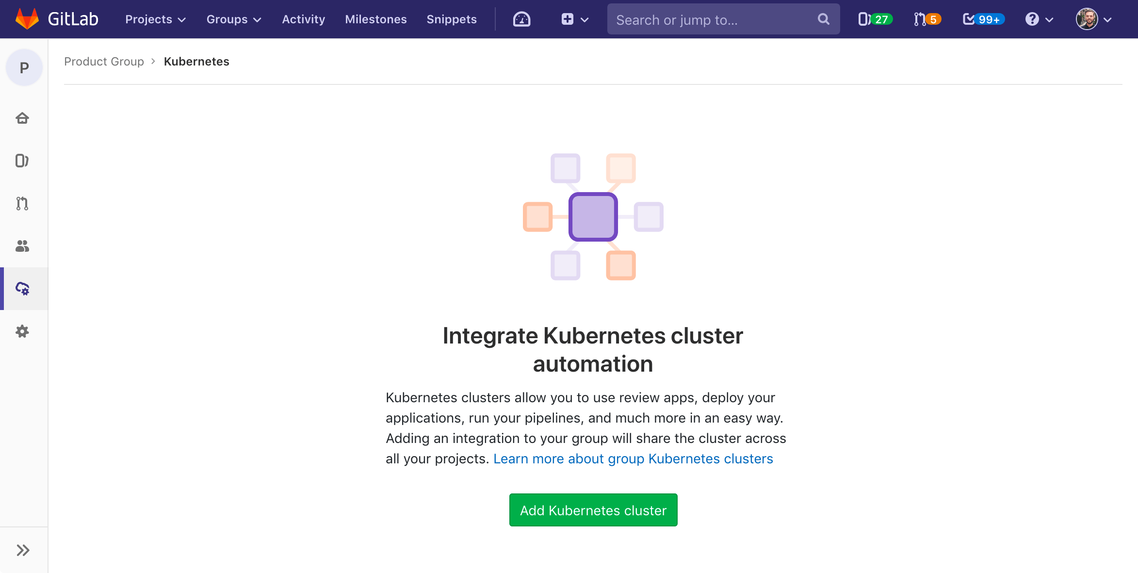 Kubernetes clusters for Groups (beta)