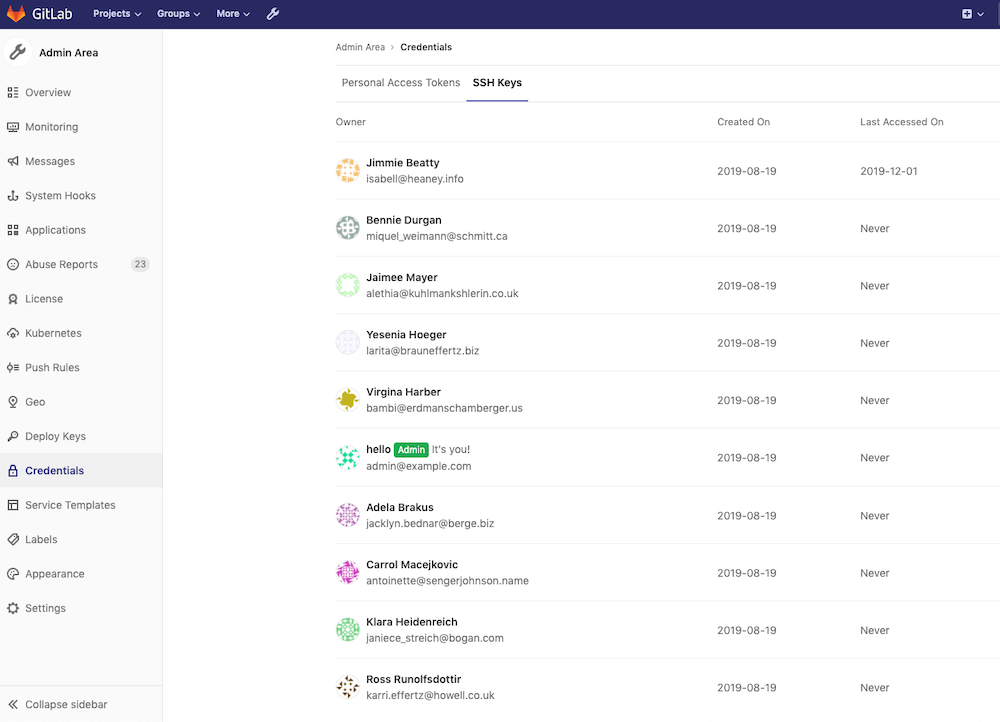 Simplify user management with Personal Access Token and SSH key inventory