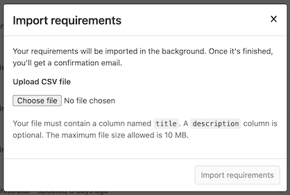 Import requirements from external tools