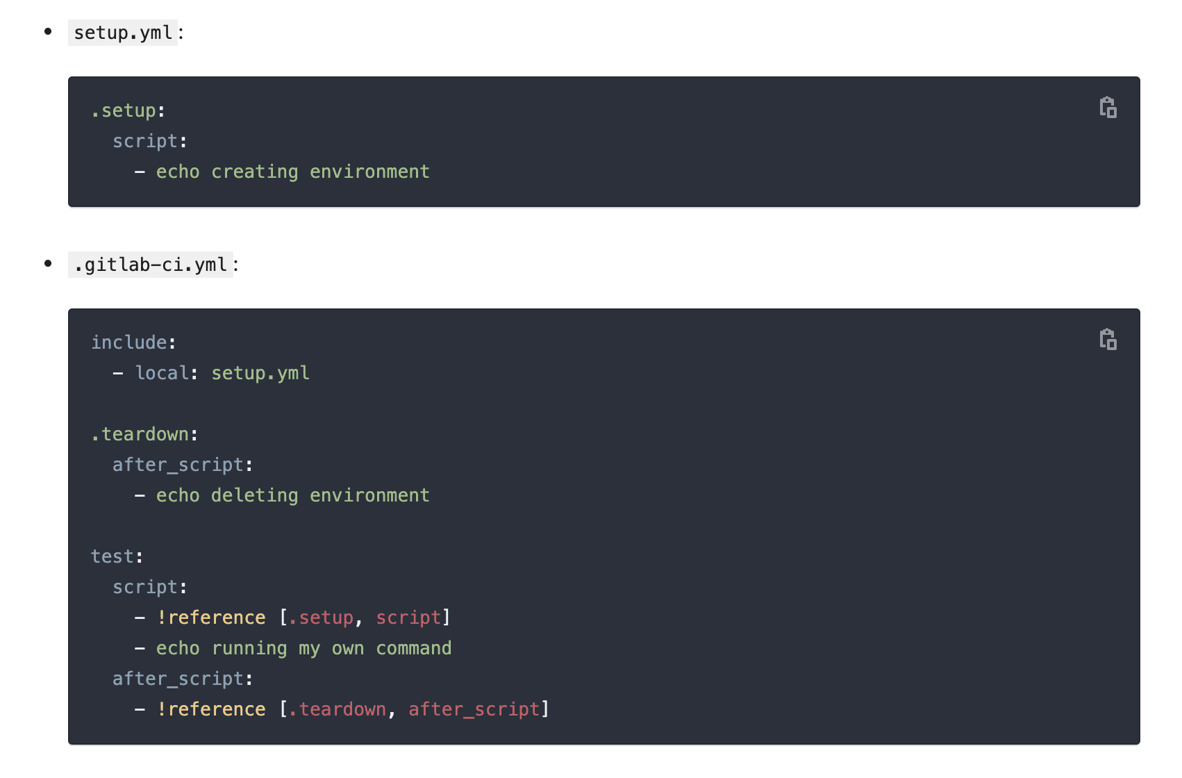 Select CI/CD configuration from any job and reuse it