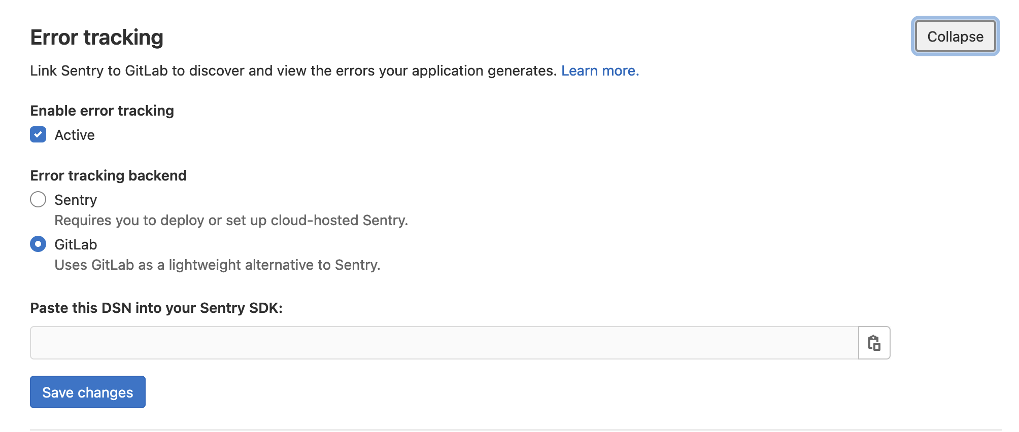 Integrated error tracking inside GitLab without a Sentry instance