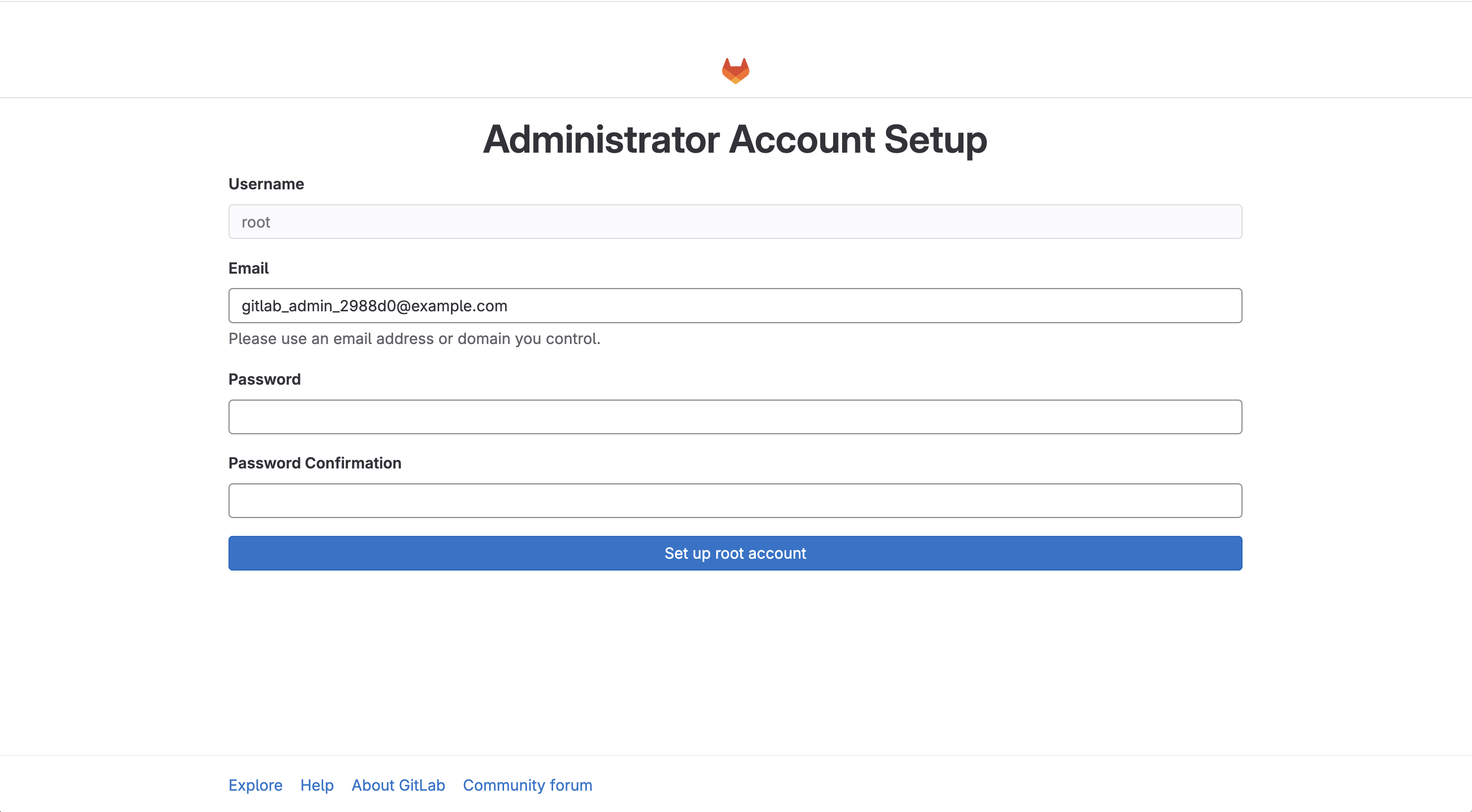 Streamlined instance administrator setup